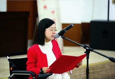 赵亚男在华政校园参加朗诵比赛 赵亚男在华政校园参加朗诵比赛