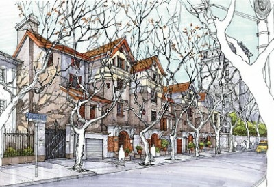延庆路 联排式花园住宅，有种都市村庄的宁静感